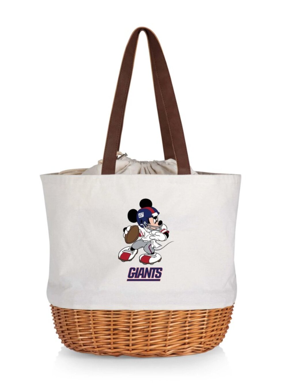 New York Giants Mickey Mouse - Coronado Canvas and Willow Basket Tote